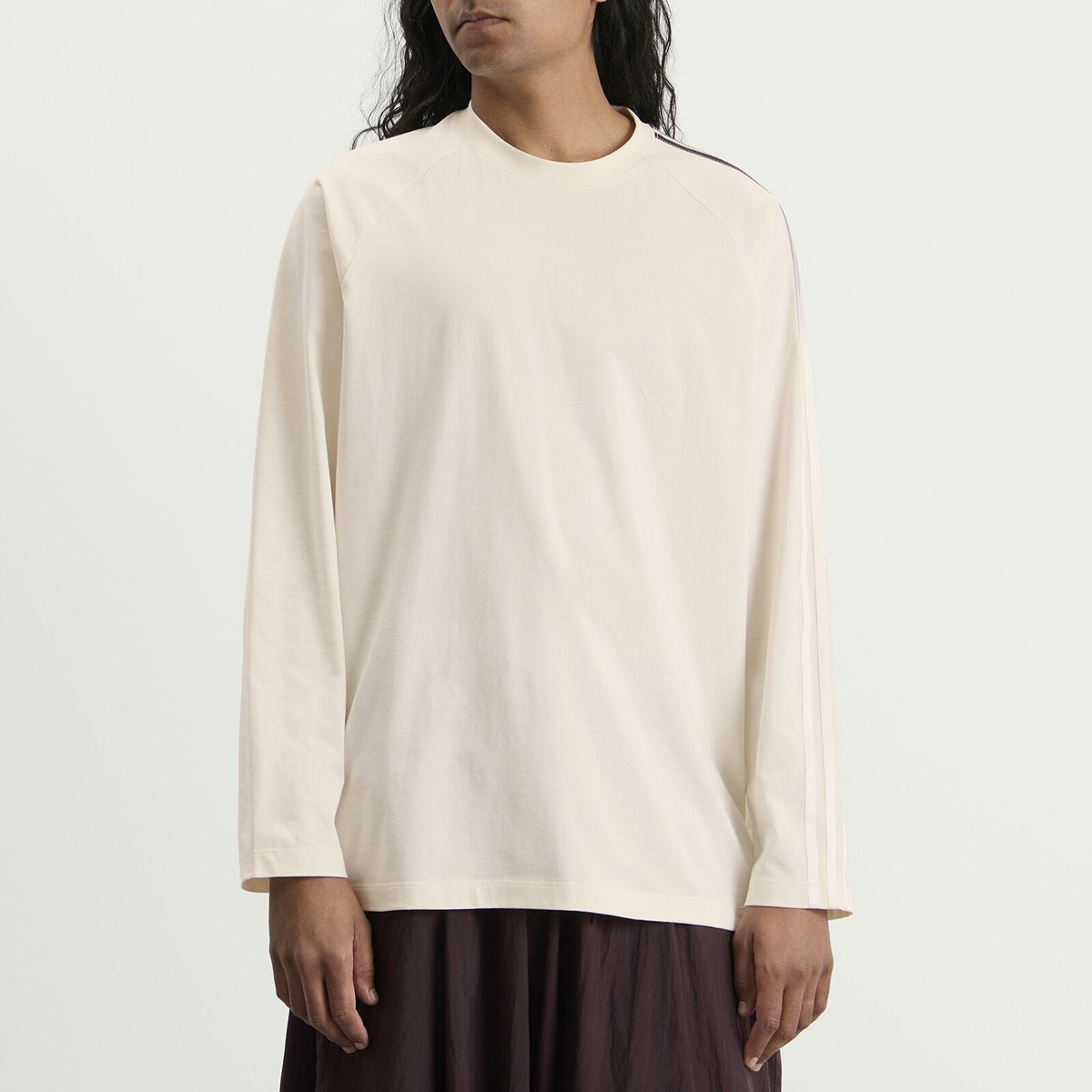 Y-3 Men's Oversized Gradient Stripes Long Sleeve T-Shirt in Cwhite
