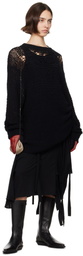 YOHJI YAMAMOTO Black Strappy Midi Skirt