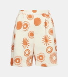 Asceno Dallas printed linen and cotton shorts