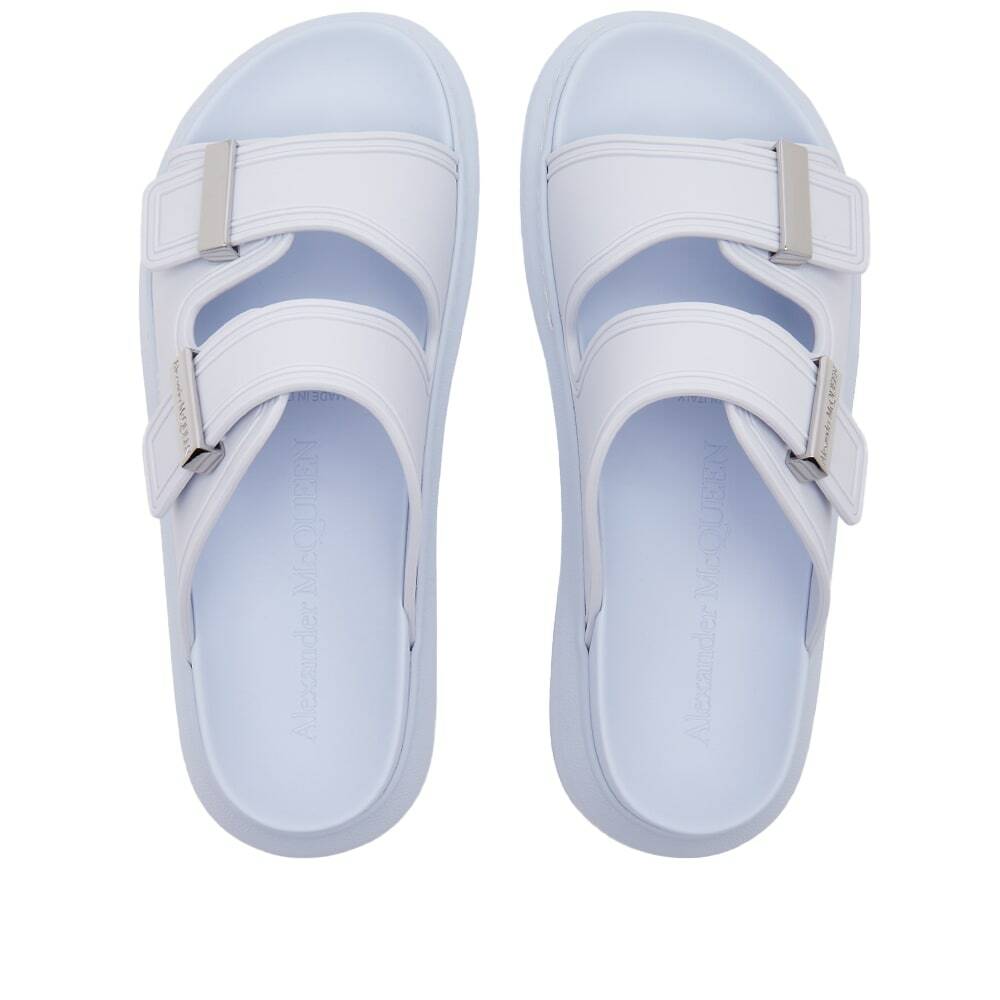 Alexander McQueen Women's Rubber Slide in Pale Lilac/Silver Alexander