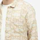 Folk Men's Mini Wave Print Shirt in Tan