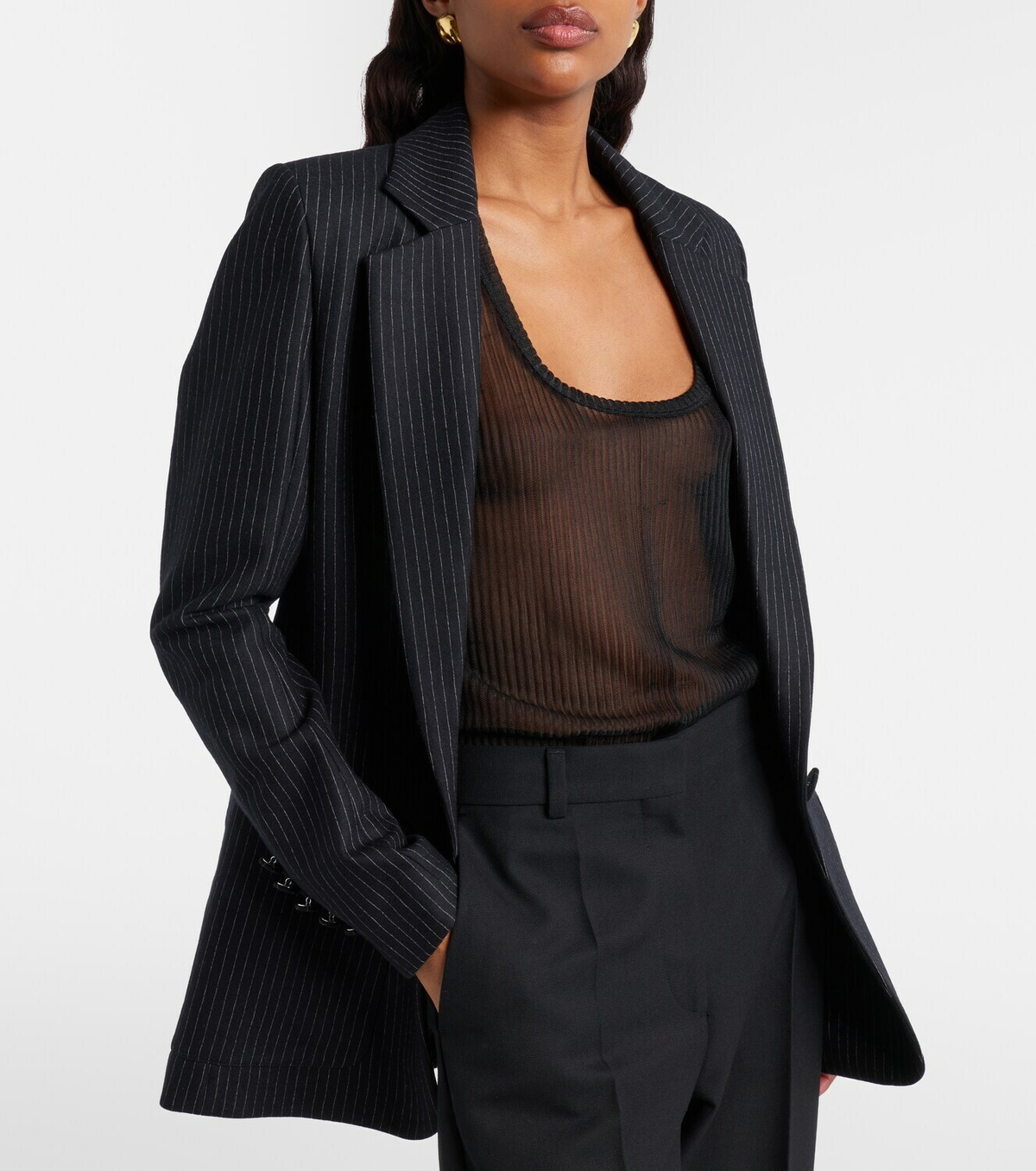 Nina Ricci Pinstripe wool-blend blazer