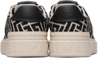 BALMAIN Black & Beige Monogram Jacquard B-Court Sneakers