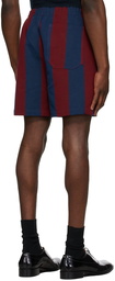 Bode Burgundy & Navy Killington Shorts