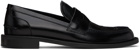 JW Anderson Black Leather Moccasin Loafers