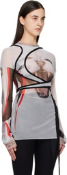 Ottolinger Multicolor Mesh Deconstructed Longsleeve T-shirt