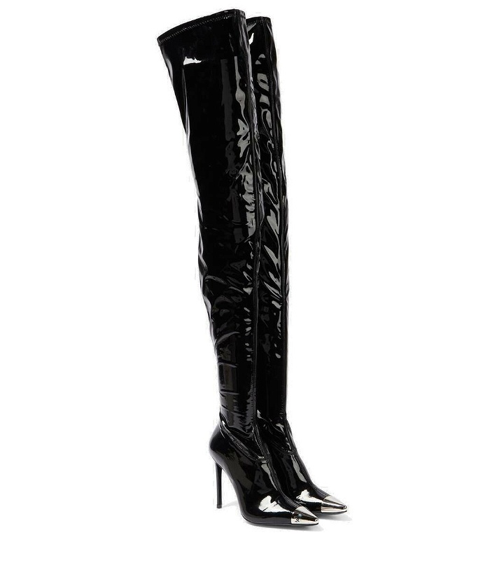 Photo: David Koma Patent over-the-knee boots