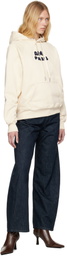 AMI Paris Off-White Cotton 'Ami Paris' Patch Hoodie