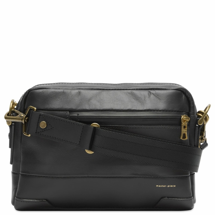 Photo: Master-Piece Gloss Leather Shoulder Bag - Small in Black 