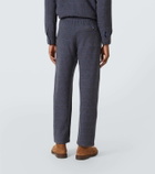 God's True Cashmere Herringbone checked cashmere straight pants