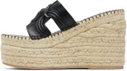 Versace Black Medusa Platform Espadrilles Heeled Sandals