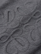 LOEWE - Logo-Embroidered Wool-Blend Sweater - Gray