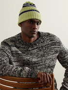 The Elder Statesman - Nora Striped Ribbed Cotton Beanie