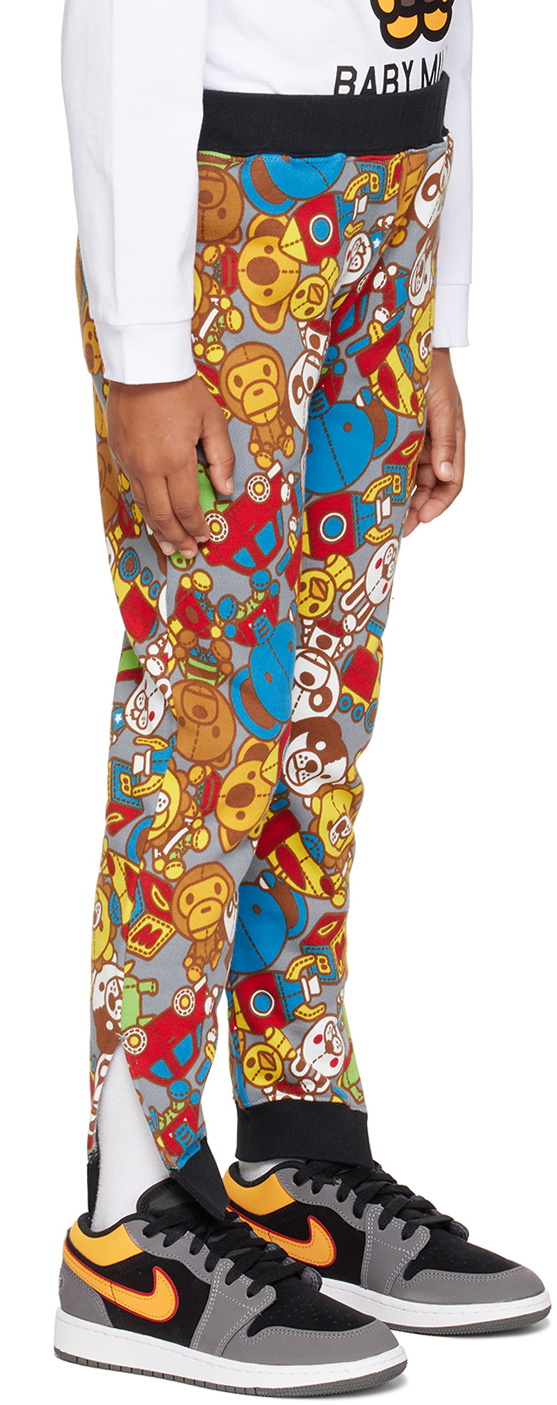 BAPE Kids Gray Baby Milo Toy Box Sweatpants A Bathing Ape