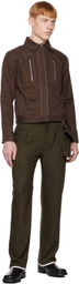 Carlota Barrera Brown Contrast Stitch Jacket