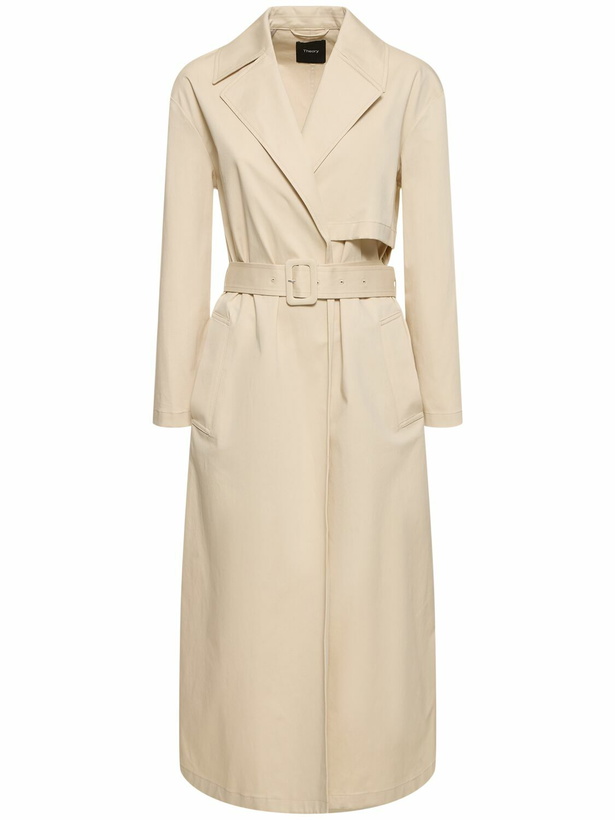 Photo: THEORY Wrap Stretch Cotton Trench Coat