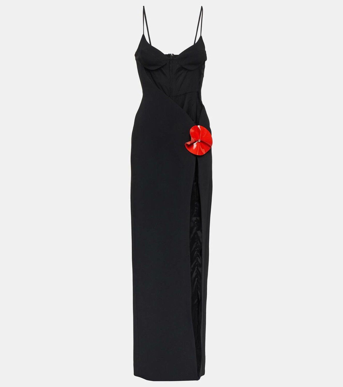 david koma embellished floral applique cady mini dress David Koma Floral-appliqué cady gown David Koma