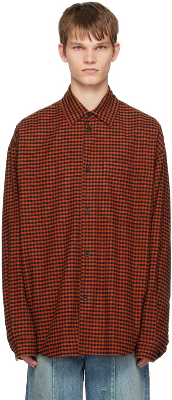 Photo: Balenciaga Red Check Reversible Shirt