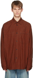 Balenciaga Red Check Reversible Shirt