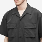 Nanga Men's Dot Air Utility Pocket Short Sleeve Shirt in Black