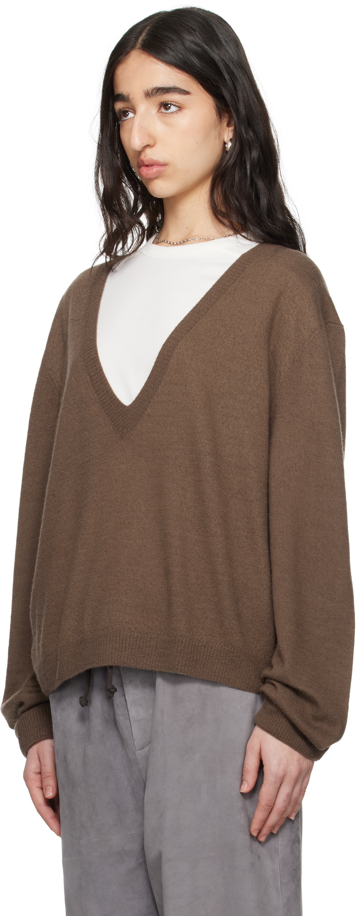 Meta Campania Collective Brown Joel Felted Cashmere Sweater