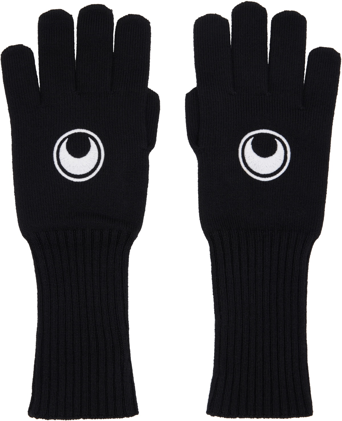 Marine Serre Black Moon Logo Knit Long Gloves