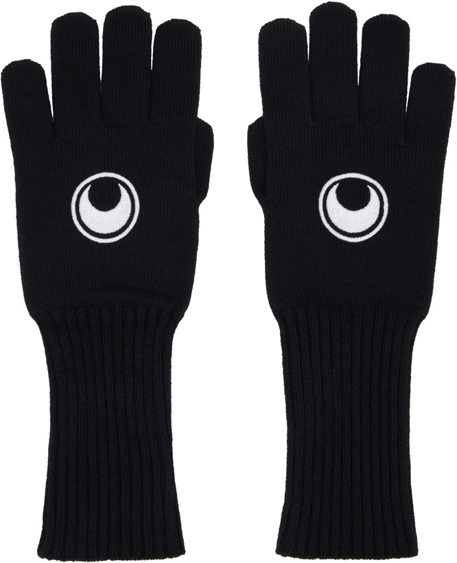 Photo: Marine Serre Black Moon Logo Knit Long Gloves