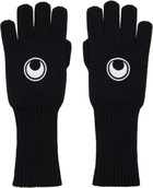 Marine Serre Black Moon Logo Knit Long Gloves