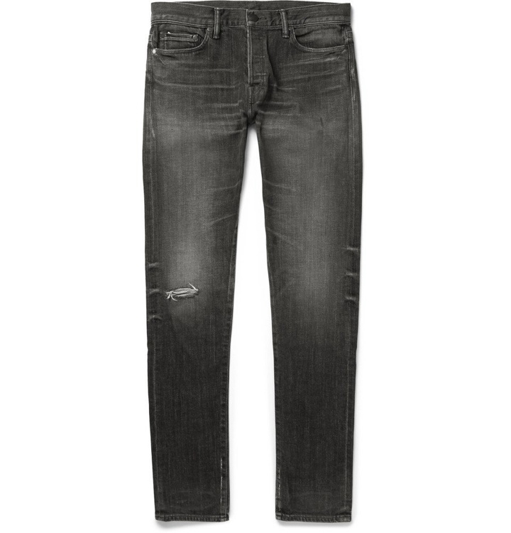 Photo: John Elliott - Slim-Fit Distressed Denim Jeans - Men - Gray