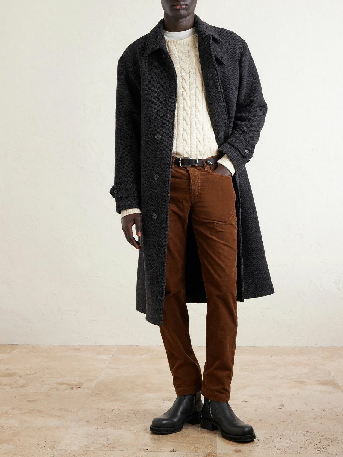 Massimo Alba - Alunga Straight-Leg Cotton-Corduroy Trousers - Brown