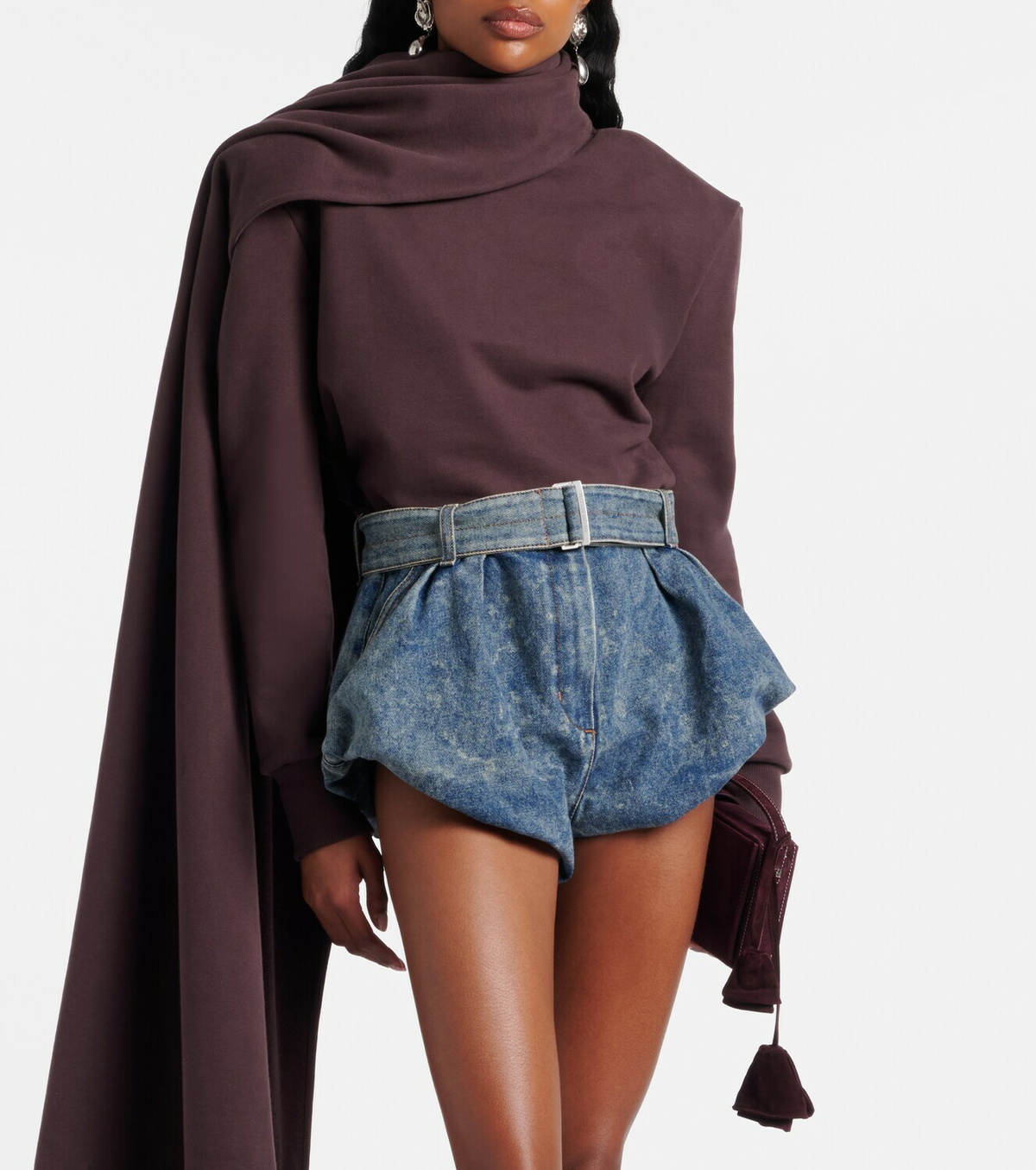 Magda Butrym Belted high-rise denim shorts