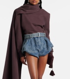 Magda Butrym Belted high-rise denim shorts