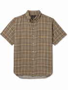 Beams Plus - Button-Down Collar Checked Cotton-Gauze Shirt - Brown