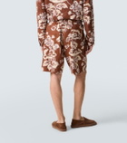 Commas Floral linen Bermuda shorts