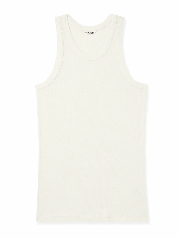 Photo: Auralee - Ribbed Organic Cotton Tank Top - White
