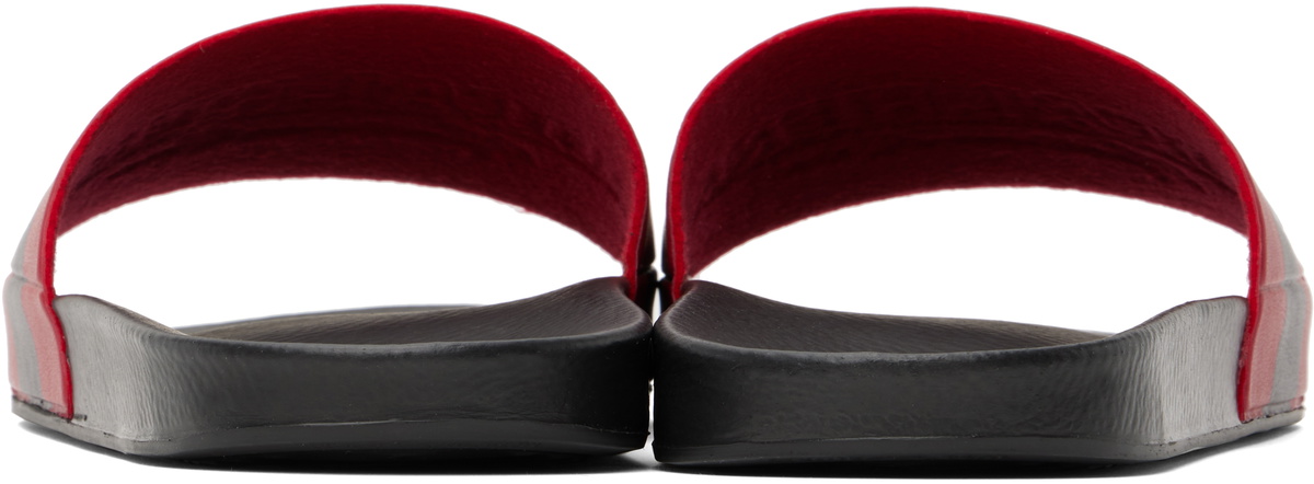 Martine Rose Black & Red 'Local Hero' Pool Slides