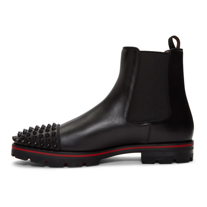Christian Louboutin Men's Melon Spiked Chelsea Leather Boots