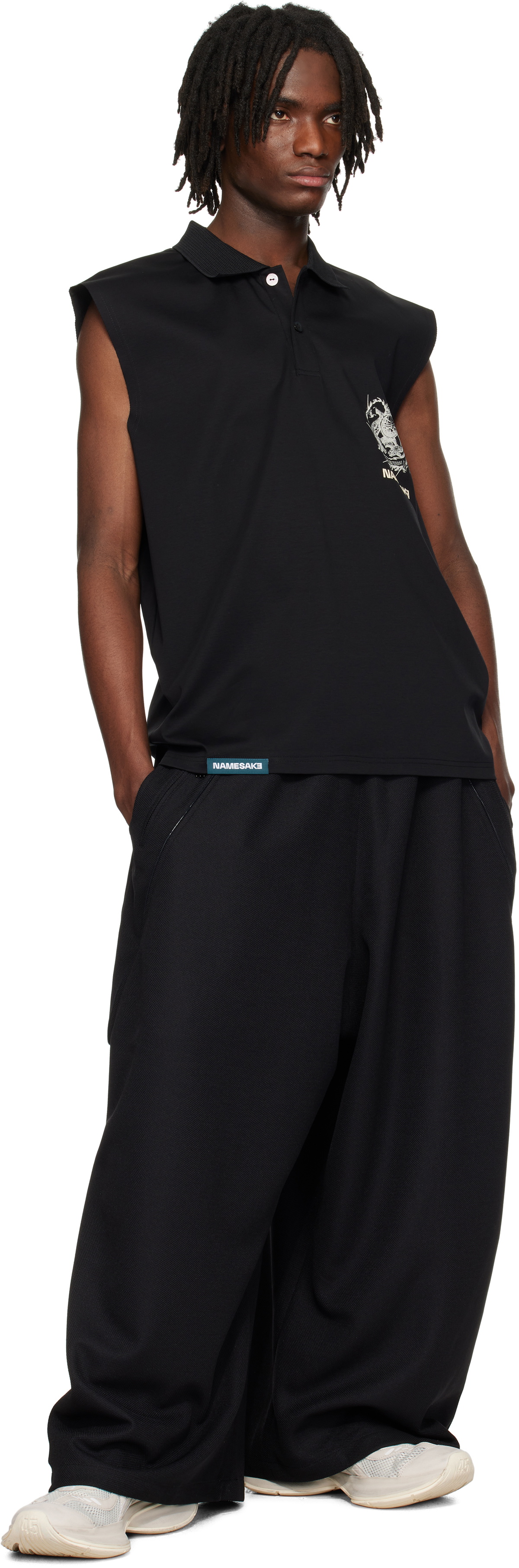 NAMESAKE Black Yuta Panelled Sweatpants