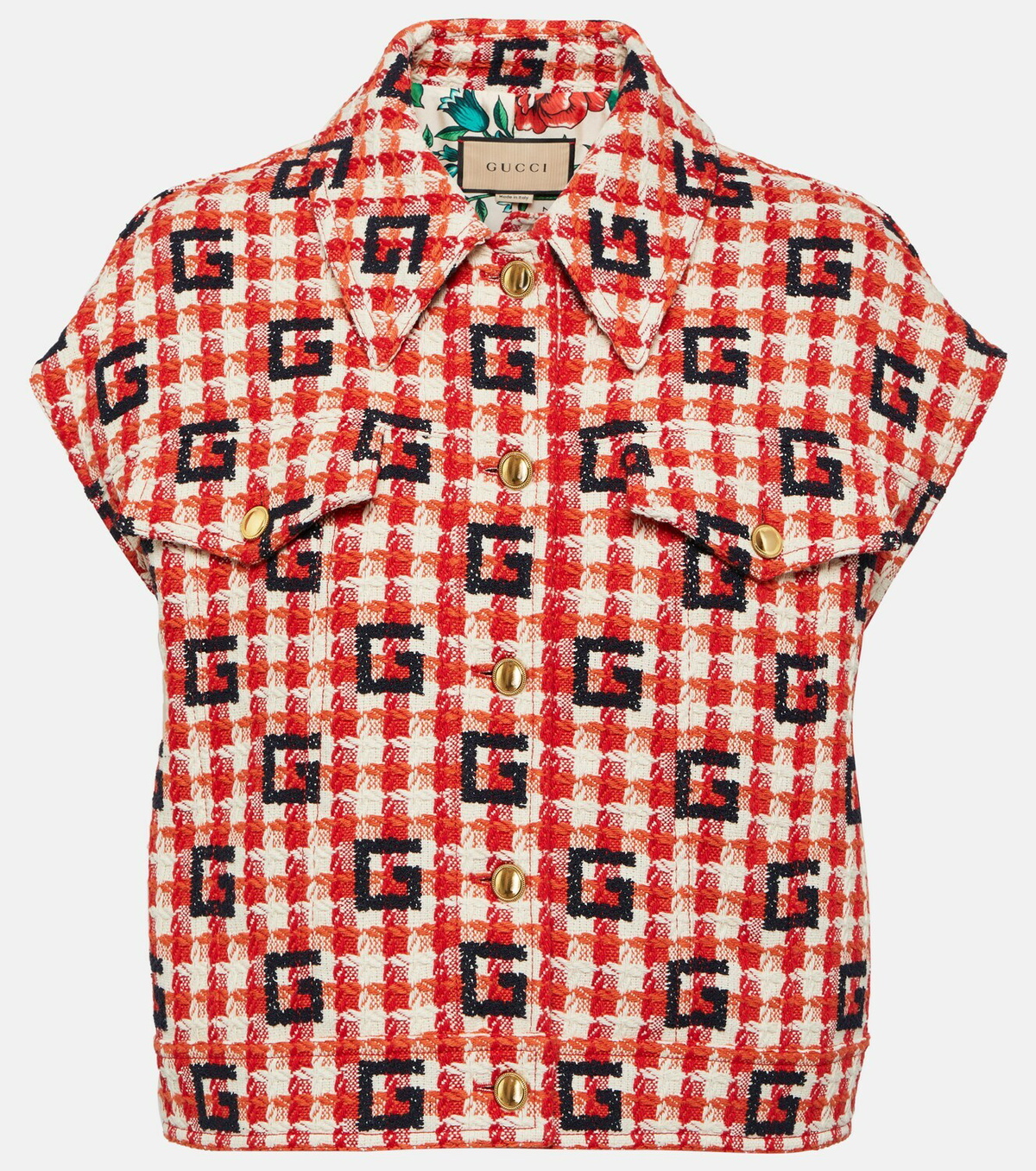 Gucci Checked cotton-blend vest