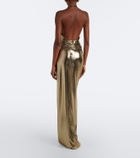 Retrofête Anida gathered halterneck gown