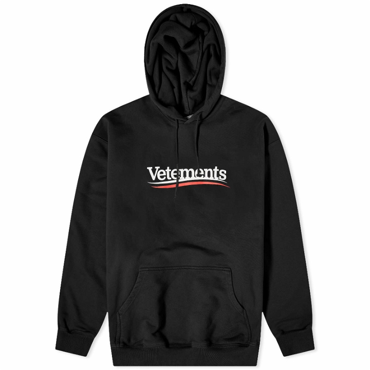 Photo: Vetements Men's Campaign Logo Hoodie in Black