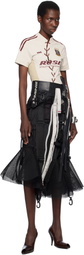Junya Watanabe Black Multi Fabrics Mix Midi Skirt