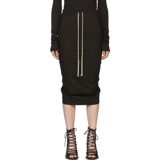 Rick Owens Drkshdw Black Soft Short Pillar Skirt Rick Owens Drkshdw