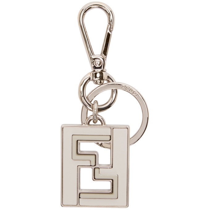Photo: Fendi Silver and White Forever Fendi Keychain
