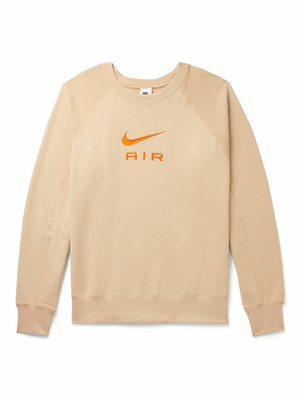 Photo: Nike - Sportswear Logo-Embroidered Cotton-Jersey Sweatshirt - Orange