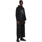 Yohji Yamamoto Black This Man Print Hoodie