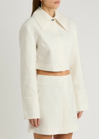 Clea Aldo Sequin-embellished Woven Jacket Cream