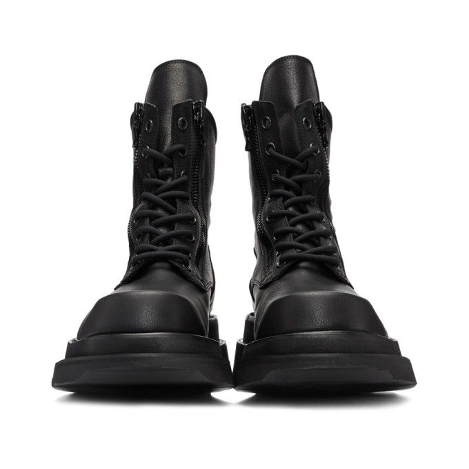 Julius Black Wide Sole Combat Boots Julius