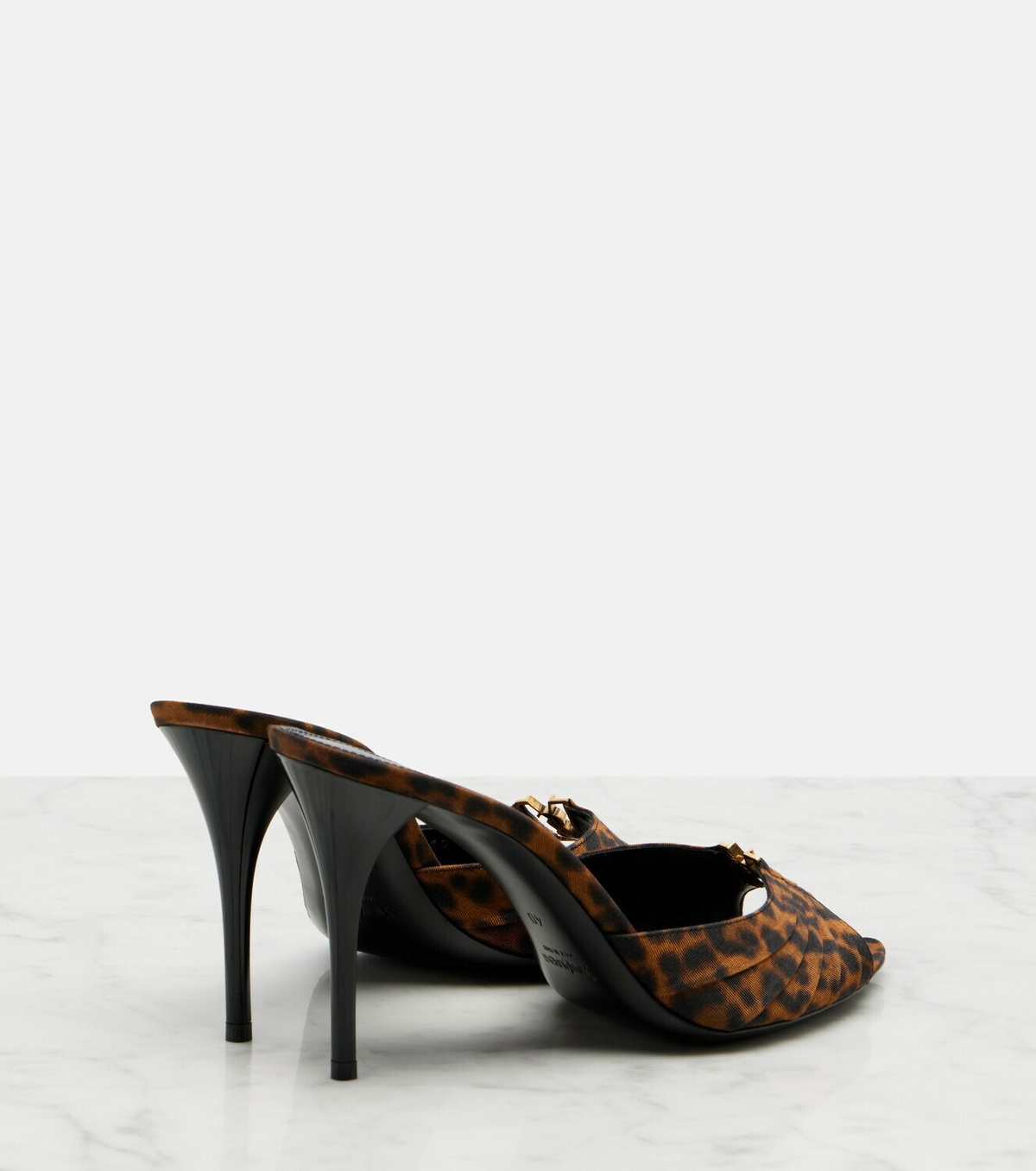 Saint Laurent Babylone Cassandre grosgrain mules