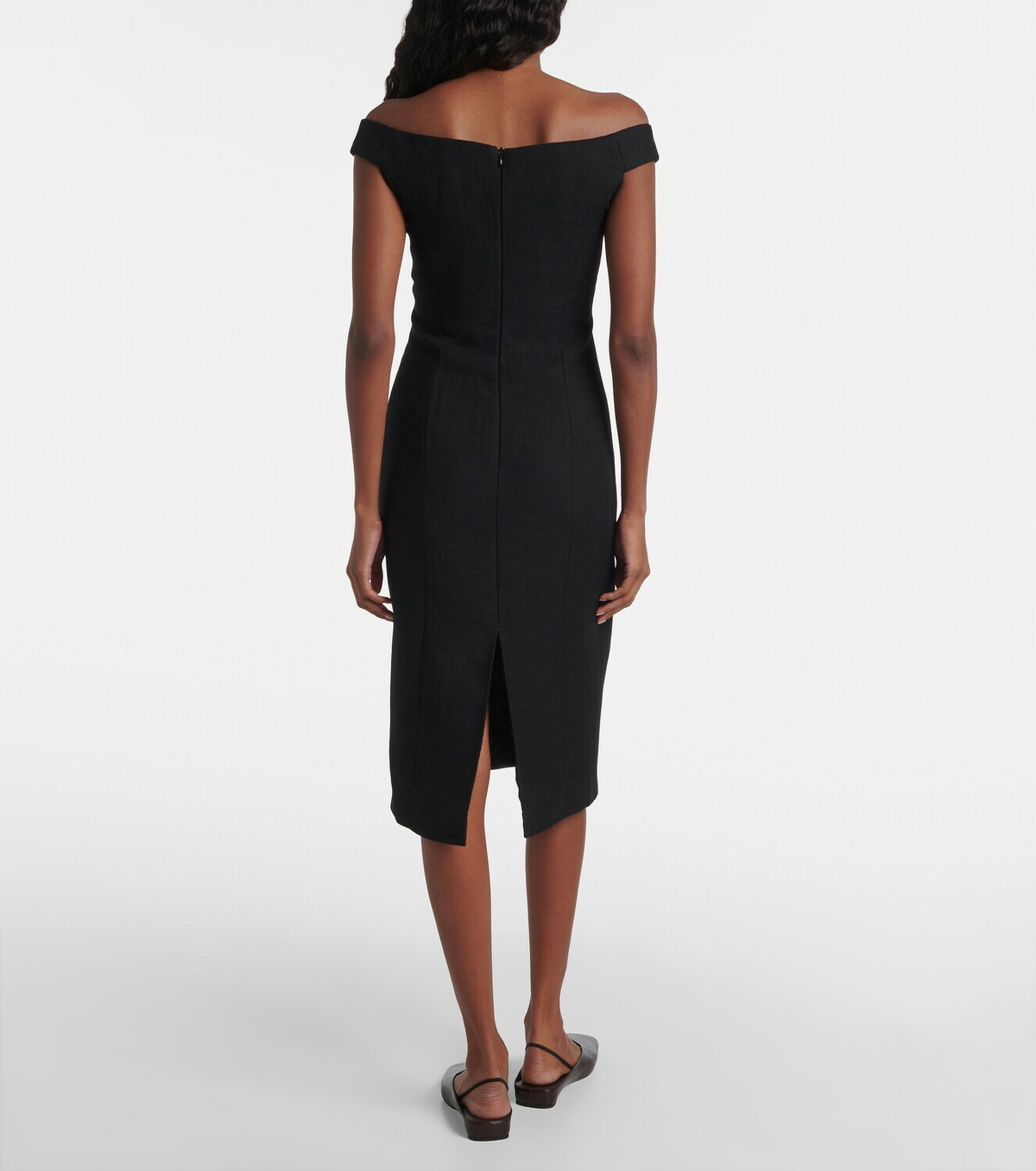 Calvin Klein Collection Bonny wool and linen-blend midi dress